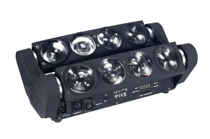 Black led 8x15w rgbw spider light bar with six circular lenses and control buttons for stage dj party use