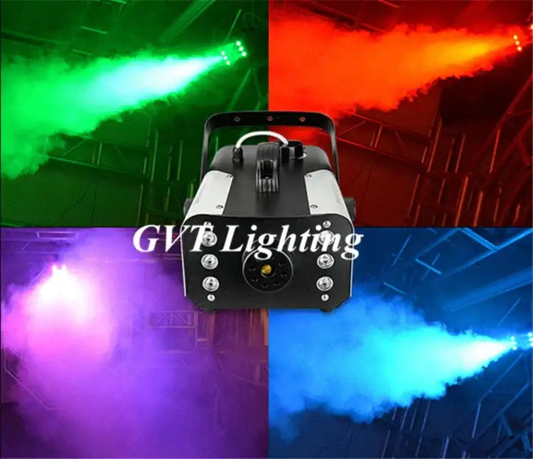 Black and silver decorbites 900w led fog machine with colorful smoke beams for stage lighting effects