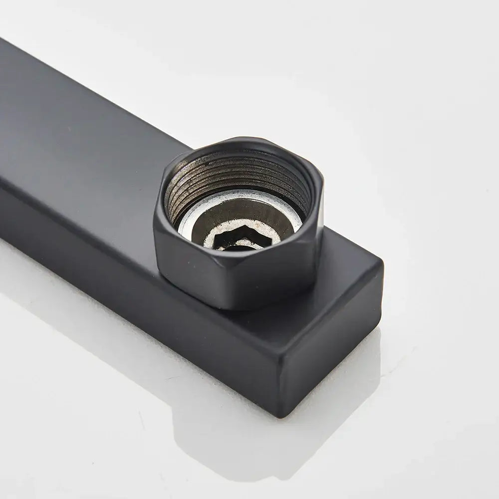 Black matte 90cm tube-bar extend pipe with hexagonal threaded connector for DecorBites™ shower faucet extension