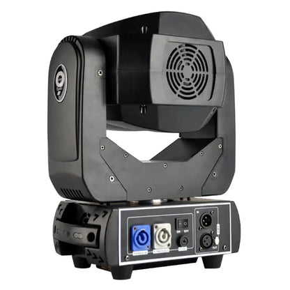 Black professional DecorBites™ 90W LED moving head light with sleek angular design and ventilation grilles for stage use