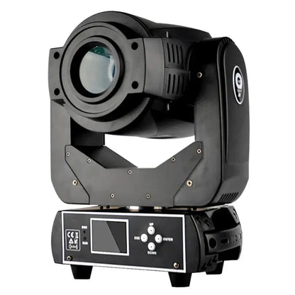 Black decorbites 90w led moving head light with sleek angular design and integrated control panel for stage use