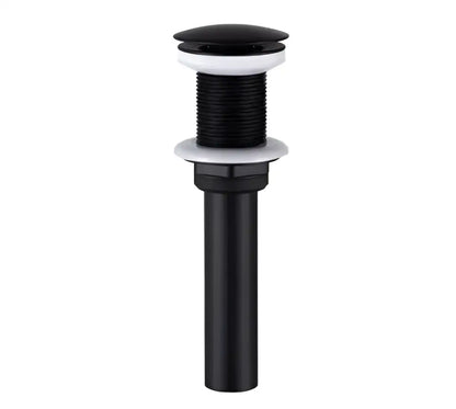 Black matte-finish bathroom sink drain with white rubber gaskets paired with stainless steel gold dustbin DecorBites 9L