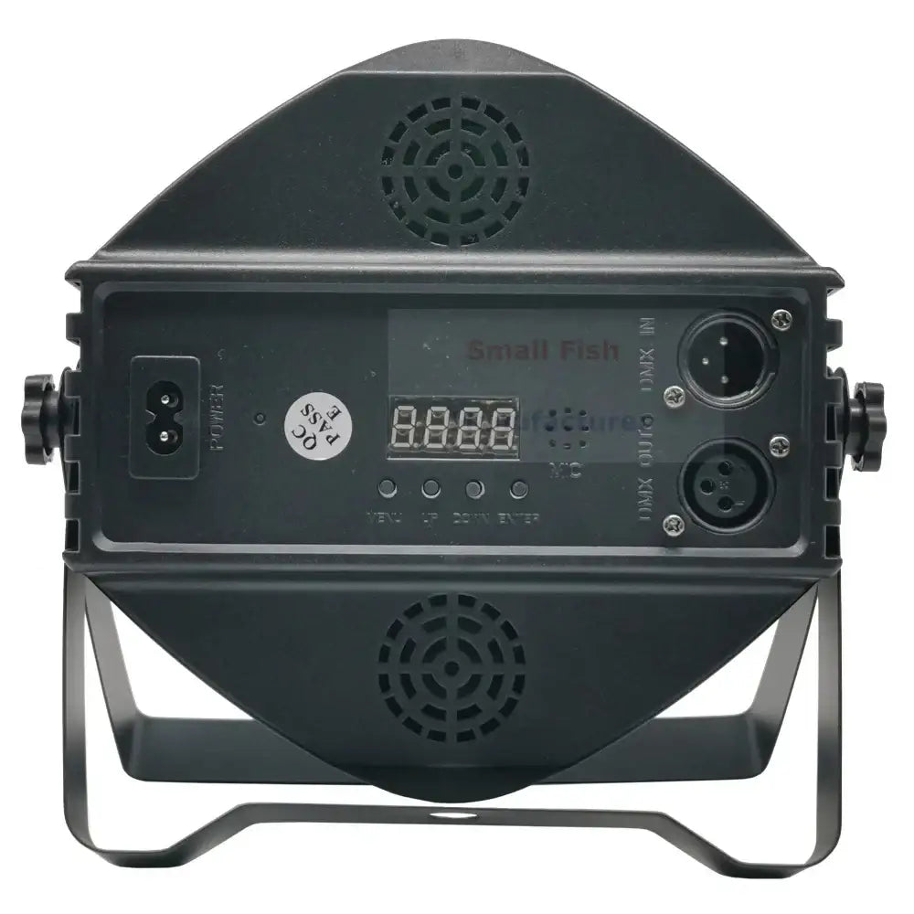 Black metal 9x10w led par light back with digital display and multiple input output ports for stage lighting