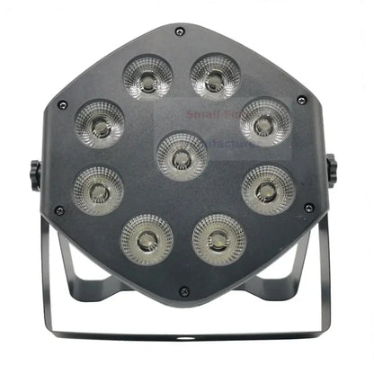 Black octagonal led par light with eight clear lenses 9x10w rgbw for small parties stage lighting by decorbites