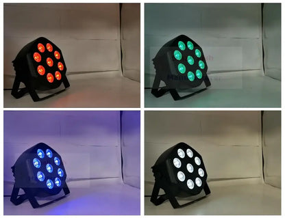 Black octagonal led par light with eight rgbw 9x10w bulbs for vibrant small parties stage lighting decorbites
