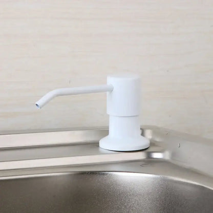 White plastic decorbites abs white soap dispenser with sleek minimalist design for kitchen bathroom and shower use