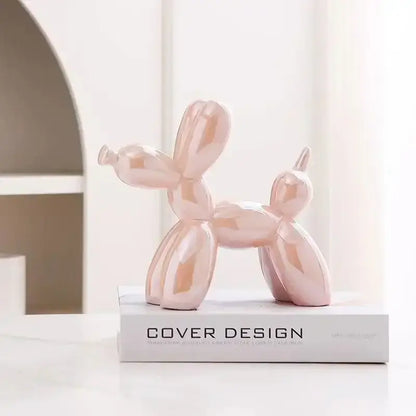 Glossy rose gold decorbites abstract ceramic balloon dog sculpture for home office decor and study room gift quality statue