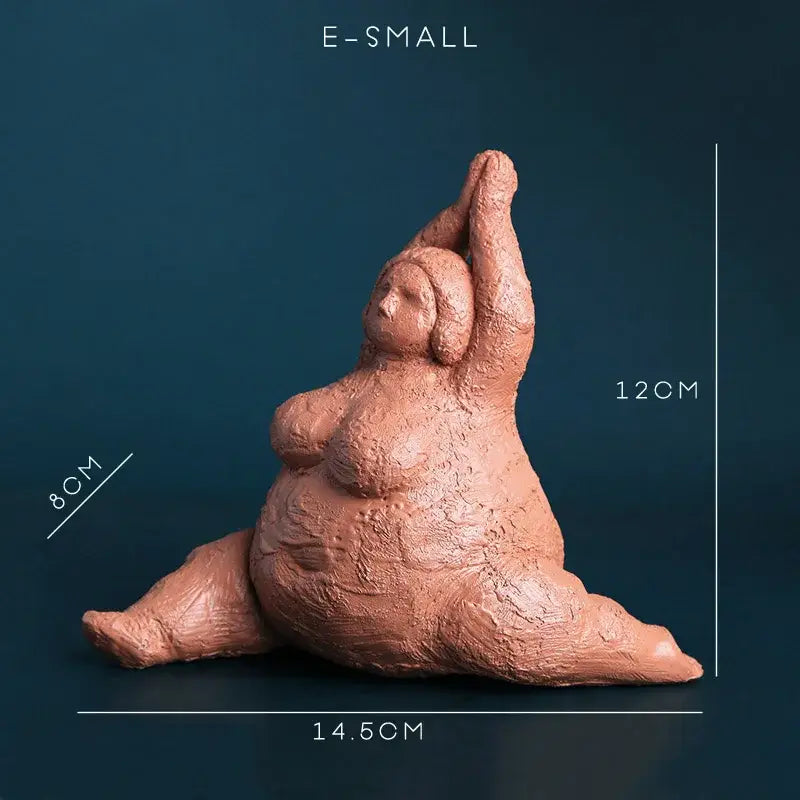 Decorbites abstract fat terracotta clay fat lady figurines vintage woman sculpture for home decor ornaments
