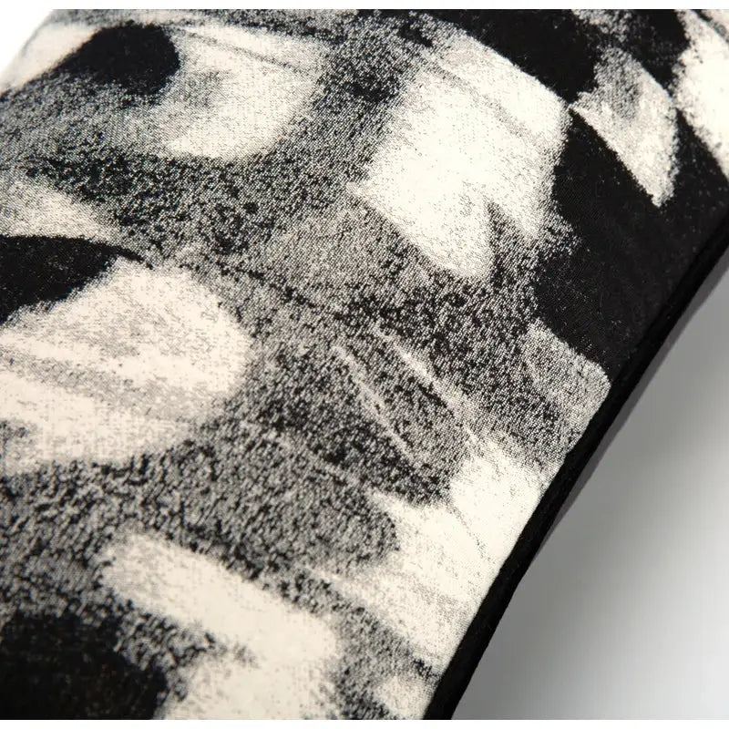 Black and white abstract monochrome jacquard throw pillow cover with textured fabric for bedroom decorbites decor
