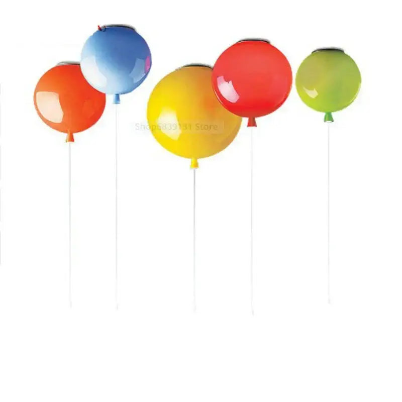 Decorbites™ acrylic balloon ceiling lights featuring vibrant orange blue yellow red and green glossy balloon-shaped fixtures