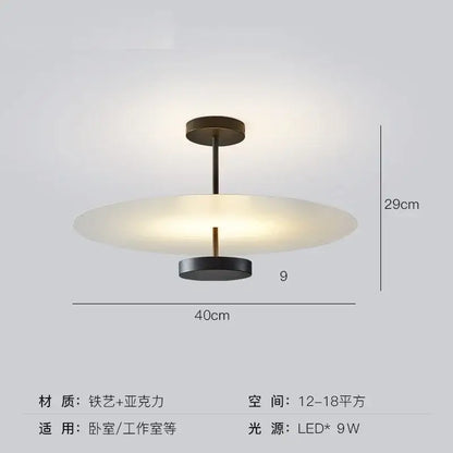Modern minimalist acrylic black round chandelier with matte black iron frame and frosted acrylic shade for bedroom lighting