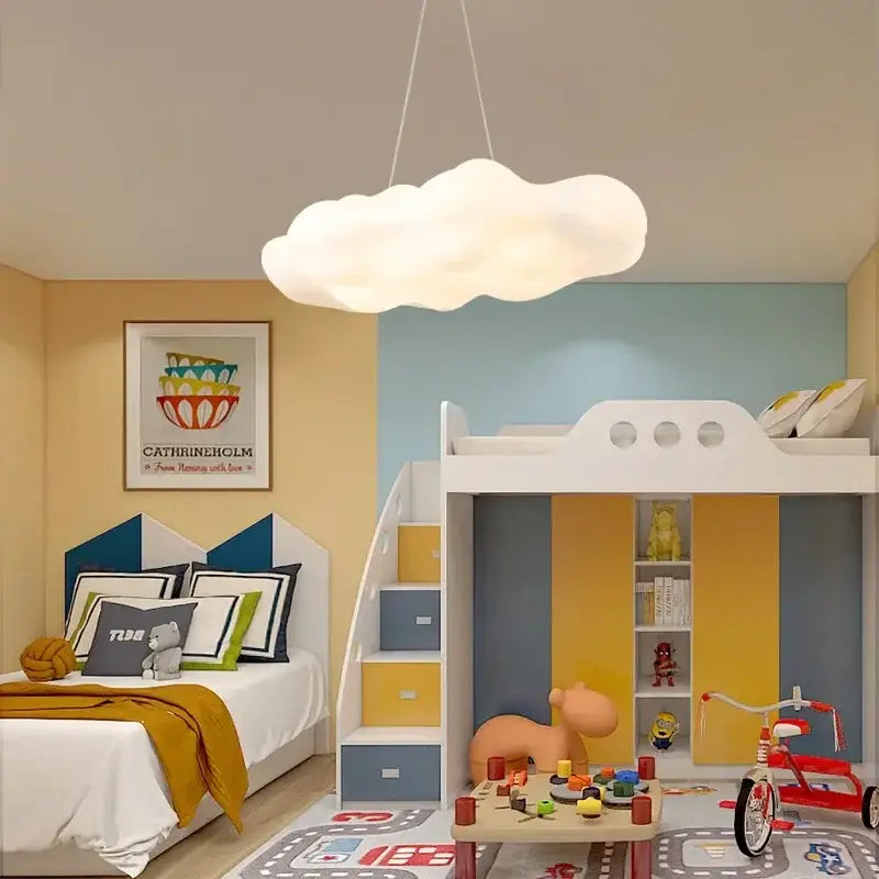 Decorbites acrylic cloud led ceiling chandelier in soft white acrylic for living room and bedroom lighting
