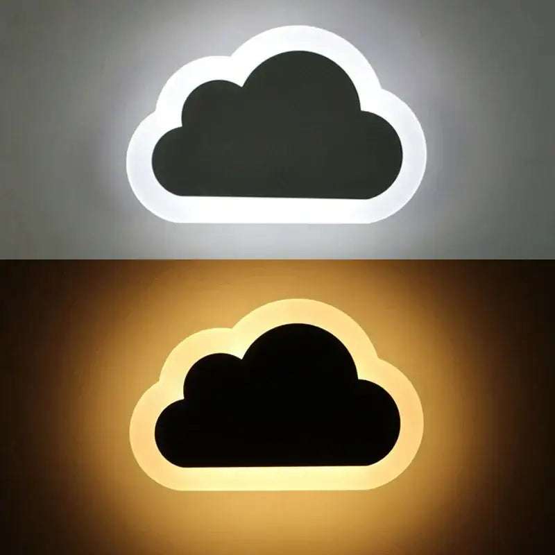 DecorBites™ acrylic clouds led wall light with sleek white frame and black interior for modern home lighting