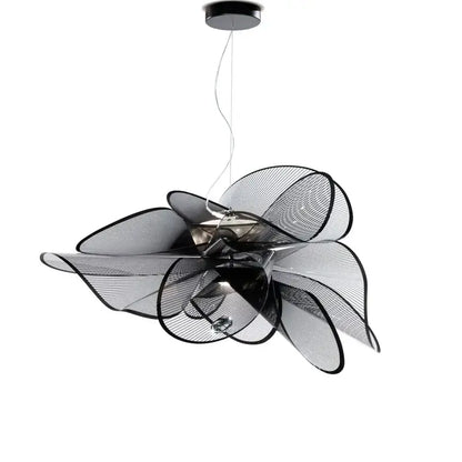 Black mesh acrylic flower chandelier pendant light with sleek modern design for restaurant and living room decor