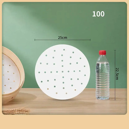 White circular steamer tray with perforations 25cm diameter for decorbites air fryer steamer fryer steamer papers use