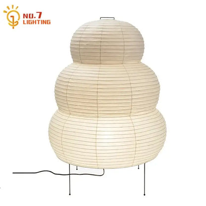 Cream-colored tiered paper lantern floor lamp with minimalist metal stand decorbites akari noguchi table lamp led e27