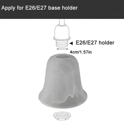 Translucent gray alabaster glass shade bell light fixture replacement cover for e26 e27 base holders by decorbites