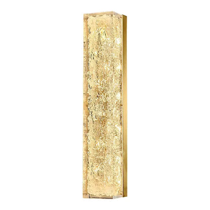DecorBites™ all copper wall lamp with gold finish and textured amber glass panel for luxury bedroom lighting