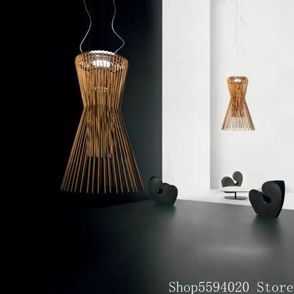 Golden bamboo allegro iron pendant light with sculptural hourglass design in decorbites stylish iron pendant lights