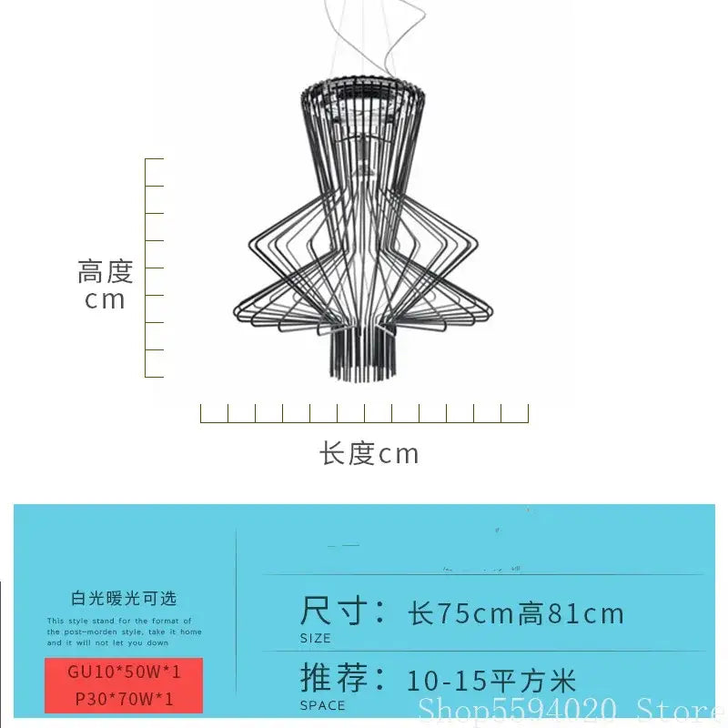 Black metal wire allegro iron pendant light with geometric starburst design for stylish lighting decorbites luminaire