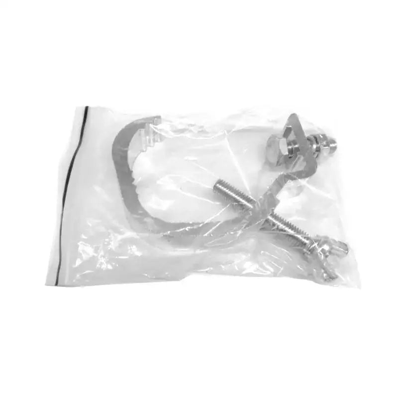 Silver aluminium light hook clamp with adjustable screw mechanism for secure stage light installation by DecorBites