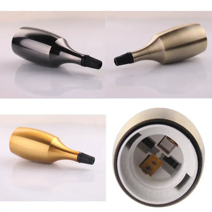 Decorbites™ aluminum base e27 lamp holder with sleek metallic finish and black plastic cap for industrial lighting