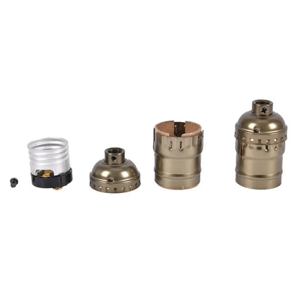 Bronze-finished aluminum decorbites™ e27 lamp holder pendant light with decorative ridged design and threaded base