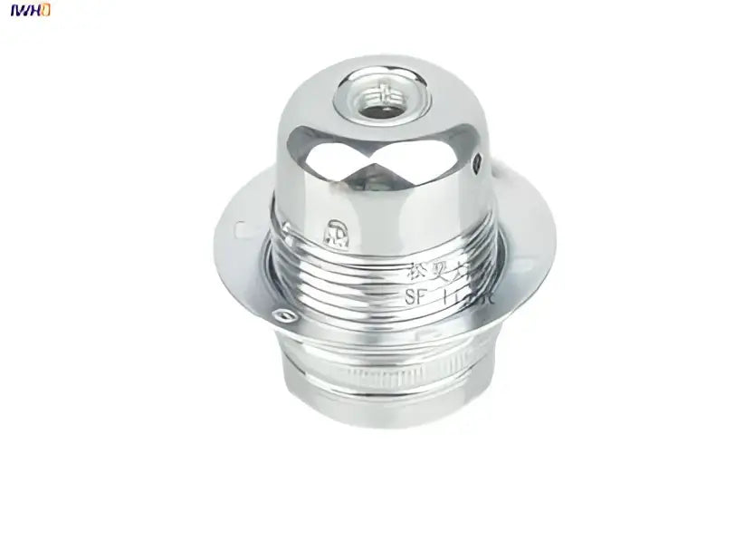 Chrome-finished aluminum e27 lamp holder vintage fitting socket with threaded body and flanged base for secure mounting
