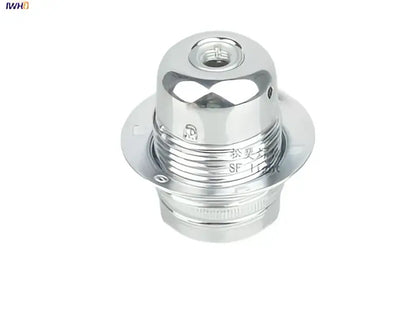 Chrome-finished aluminum e27 lamp holder vintage fitting socket with threaded body and flanged base for secure mounting