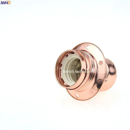 Rose gold metallic decorbites™ aluminum e27 lamp holder vintage fitting with white ceramic interior and threaded collar