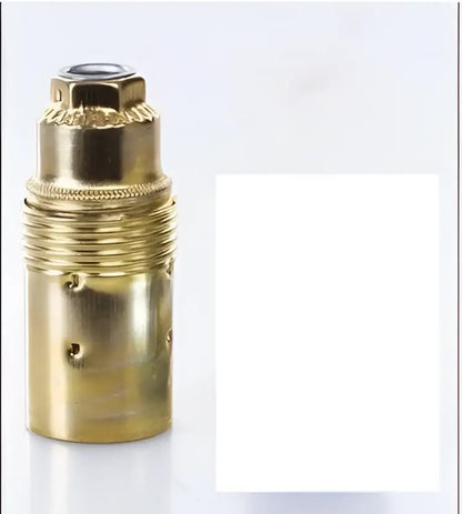 Gold-colored brass e27 lamp holder with threaded design and hexagonal top for DecorBites aluminum lamp base