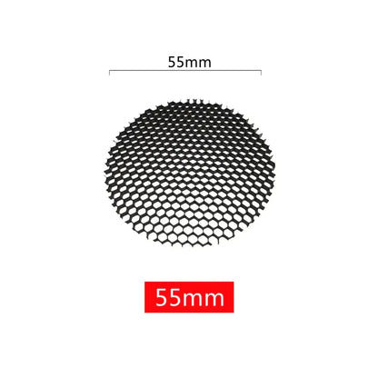 Black circular aluminum honeycomb downlight grill 55mm diameter for DecorBites™ spot lighting fixture