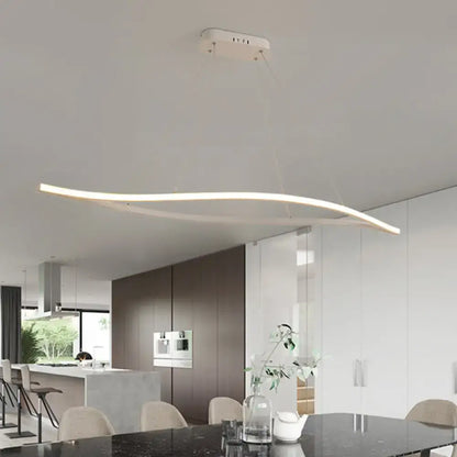 Modern white aluminum drop pendant light with sleek curved design black white 110v-120v by decorbites