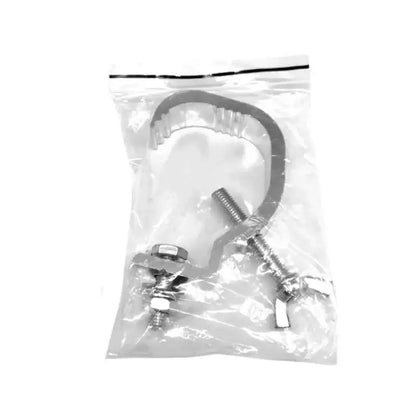 Metallic aluminum led par hooks with threaded rod and adjustable wing nuts in clear plastic bag for stage lighting pack of 10