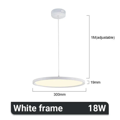 White circular decorbites aluminum pendant light with sleek frame and adjustable 1-meter hanging cable for ceiling use