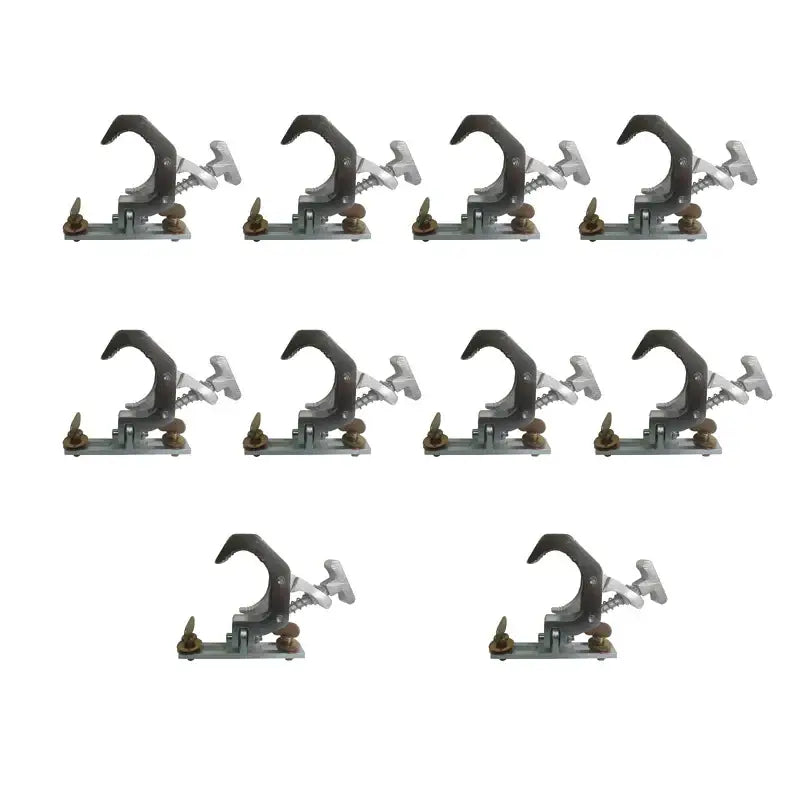 Black and silver aluminum stage lamp hooks with adjustable clamps for 230w/200w mobile head beam lamps set of 10