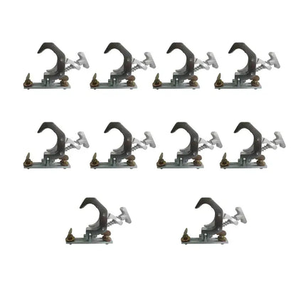 Black and silver aluminum stage lamp hooks with adjustable clamps for 230w/200w mobile head beam lamps set of 10