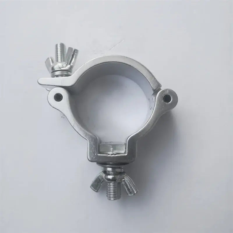 Silver aluminum stage lights truss clamp with adjustable wing nuts and circular design for DecorBites aluminum stage use