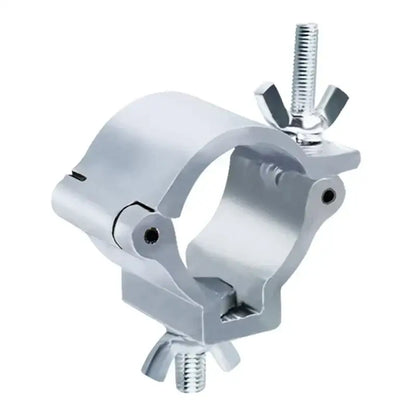 Silver aluminum stage lights truss clamp with threaded bolt and wing nut for secure fastening by DecorBites aluminum stage