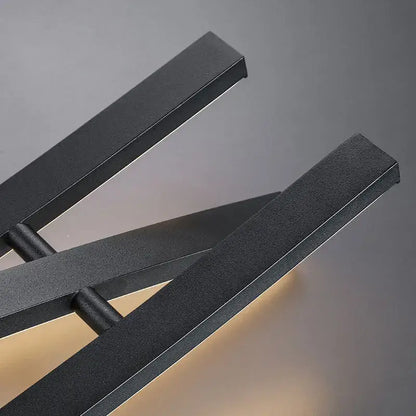 Modern black metal decorbites aluminum suspension led chandelier with sleek bars and warm lighting for kitchen island