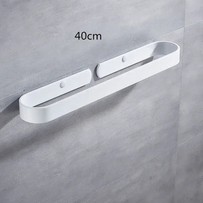 White sleek 40cm long wall mounted towel holder with smooth plastic finish for decorbites aluminum towel bar