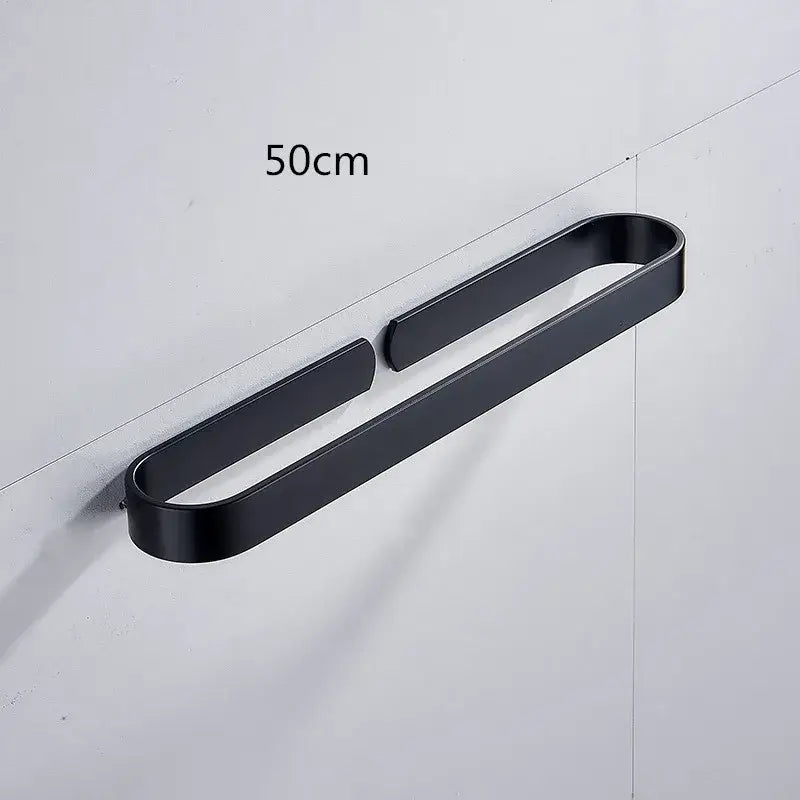 Black matte-finished aluminum towel holder 50cm long decorbites aluminum towel bar wall mounted