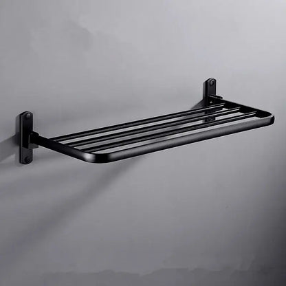 Black metal aluminum towel rack decorbites aluminum towel rack with sleek modern design and horizontal bars for bath use