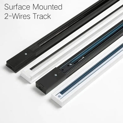 Decorbites aluminum track rail led ceiling spotlight in black and white finishes with sleek modern track lighting design