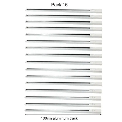 Set of 16 sleek white decorbites aluminum track lighting fixtures with modern design for aluminum track rails