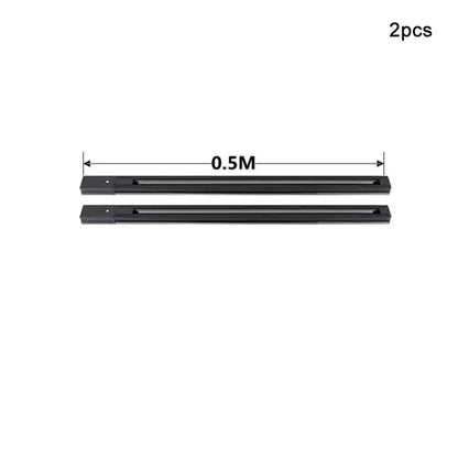 Black 0.5-meter decorbites aluminum track rails with sleek metallic ends for ceiling installation of LED spotlights