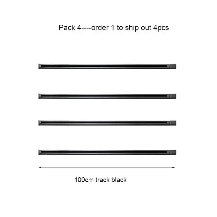 Black 100cm decorbites aluminum track rail with sleek matte finish designed for smooth sliding motion in lighting setups