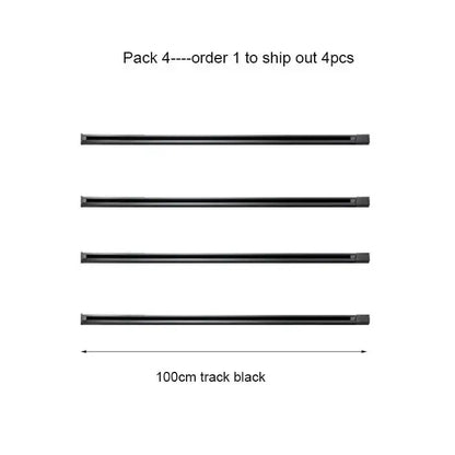Black 100cm decorbites aluminum track rail with sleek matte finish designed for smooth sliding motion in lighting setups