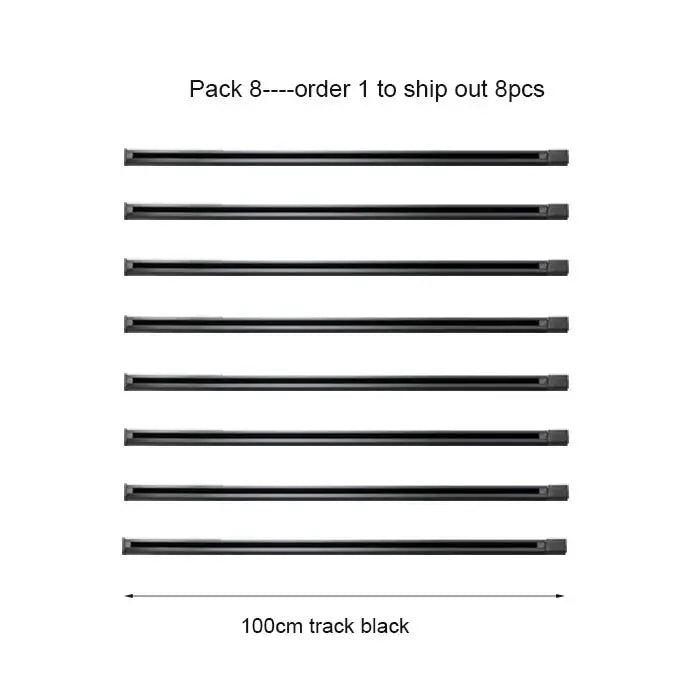 Black 100cm decorbites aluminum track rails pack of eight for LED spotlights with t-l connector