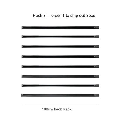 Black 100cm decorbites aluminum track rails pack of eight for LED spotlights with t-l connector